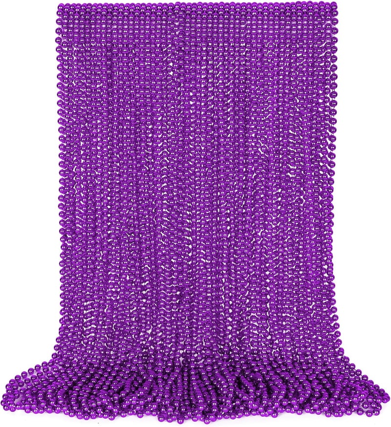 VLUV 36Pcs Beaded Necklace, Mardi Gras Beads Necklaces Accessories, 33 Inch Bead Costume for Women Man, Festival Parade Throw Supplies - Image 1